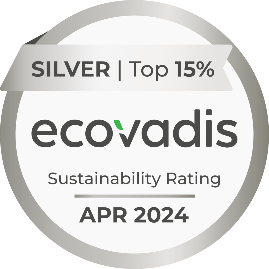 Sølv medalje fra EcoVadis, der indikerer at HJHansen Recycling Group er i top 15% indenfor bedste Sustainability Rating